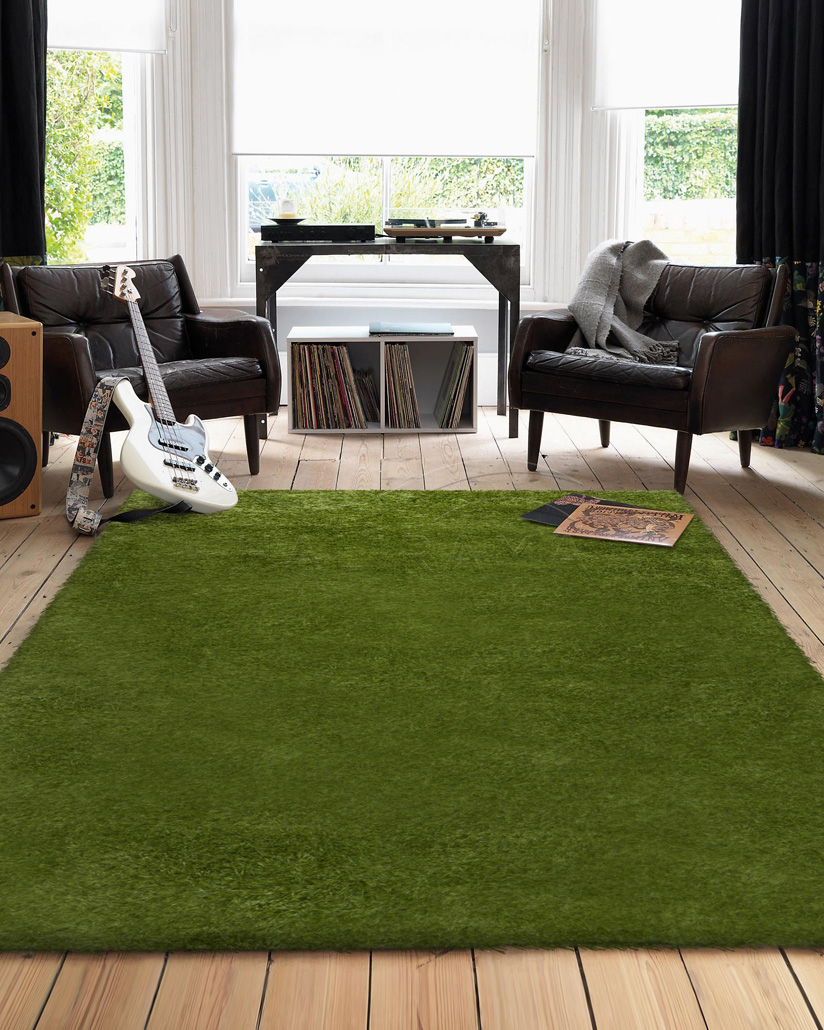 Ayyildiz Hali Shaggy Hali 30 Mm Yesil Rengi 80 Cm Yuvarlak Fiyati